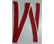 Tira  100  X 3 cm -12 peças - Vermelho /  Branco - 100 % poliéster